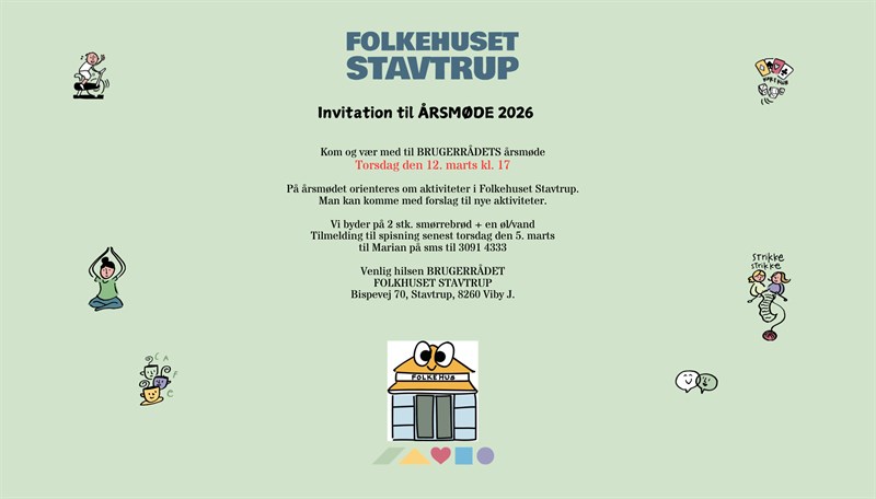 Folkehuset Stavtrup: Årsmøde 12. marts
