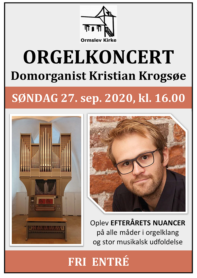 Ormslev Kirke: Orgelkoncert 27. september kl. 16