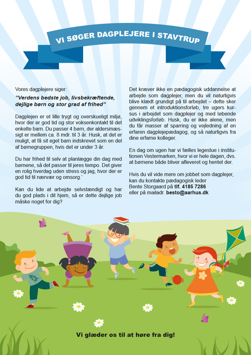 Vi søger dagplejere i Stavtrup