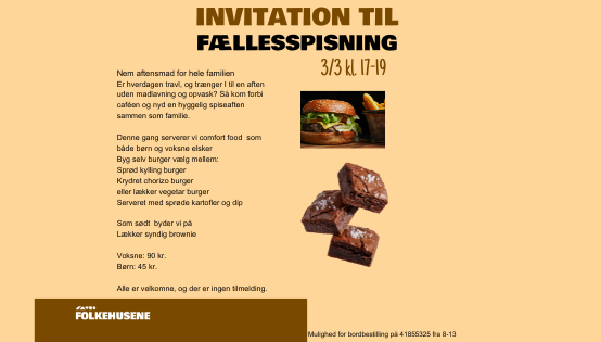Fællesspisning 3. marts