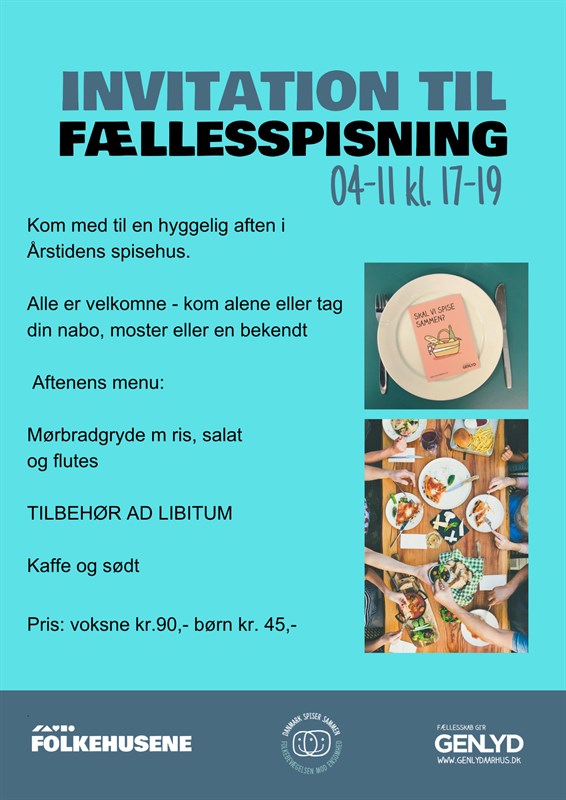 Årstidens Spisehus: Fællesspisning 4. november