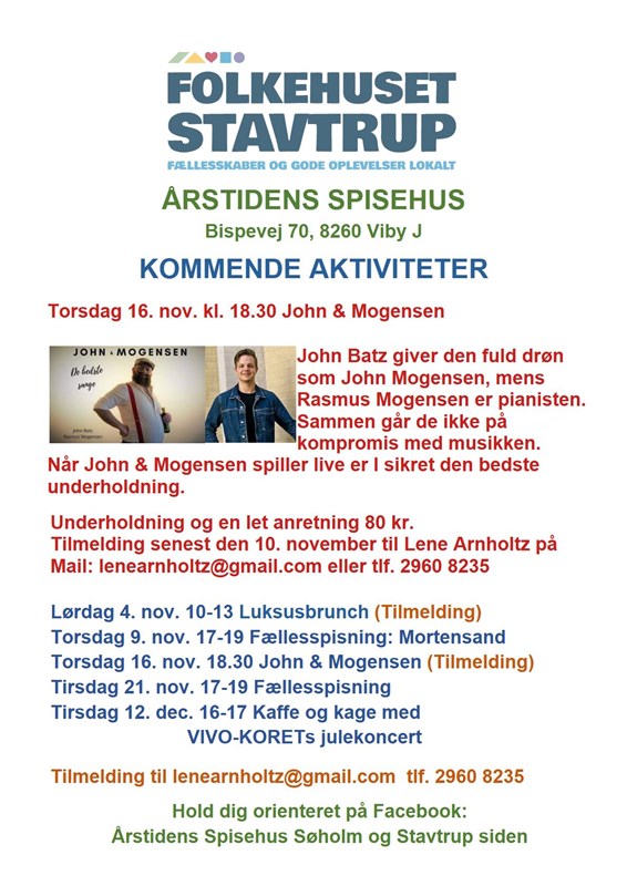 Folkehuset Stavtrup: Kommende aktiviteter