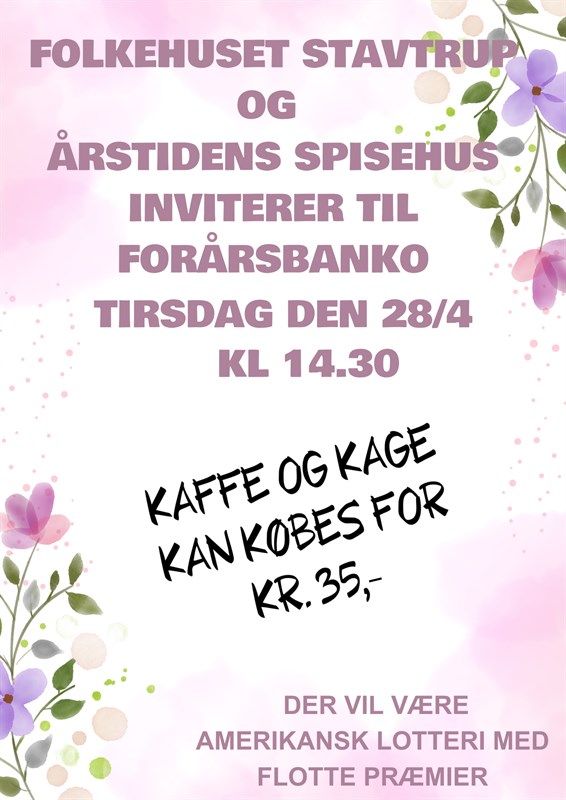 Forårsbanko 28. april kl. 14.30