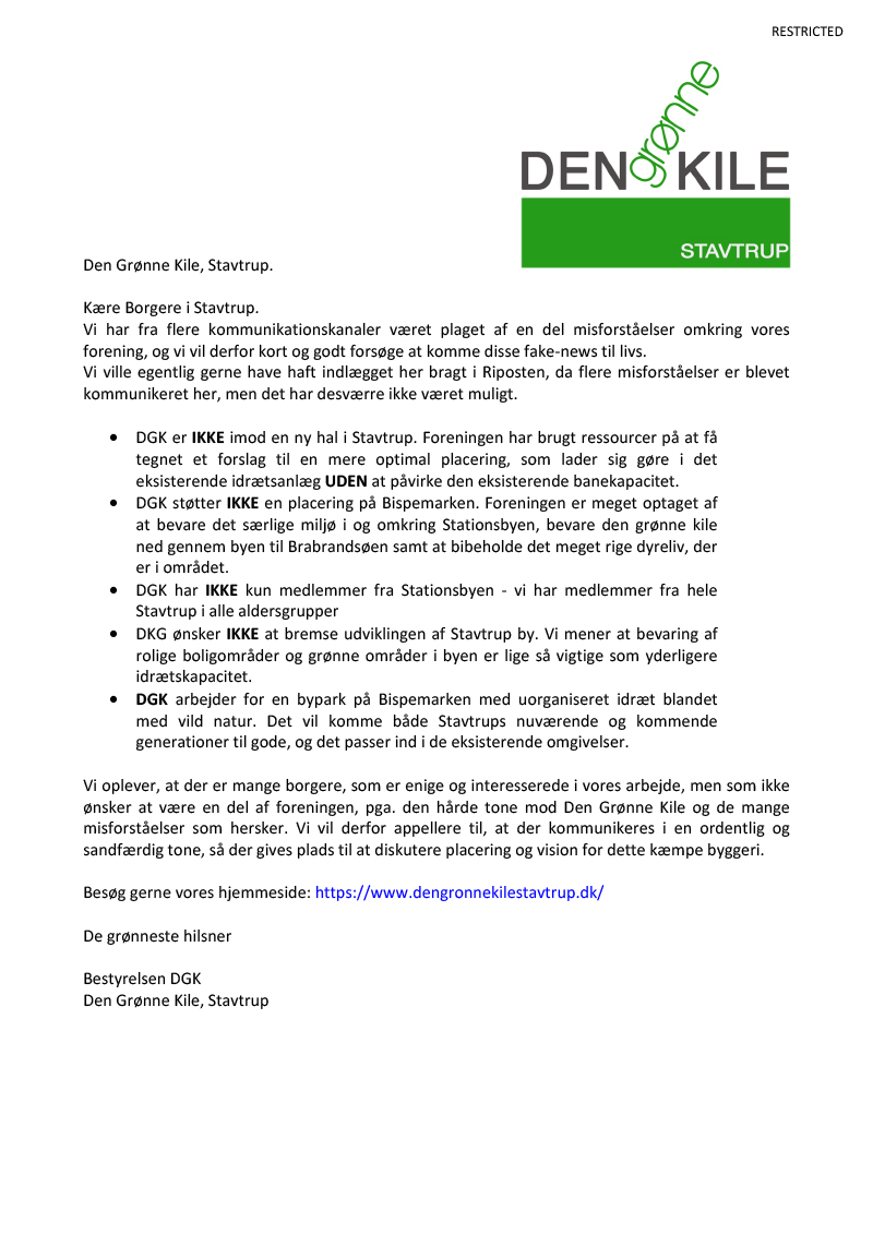 Den Grønne Kile: Kære Stavtrup