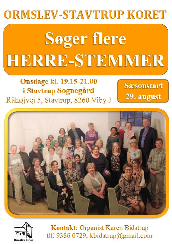 Herrestemmer søges til Ormslev-Stavtrup koret