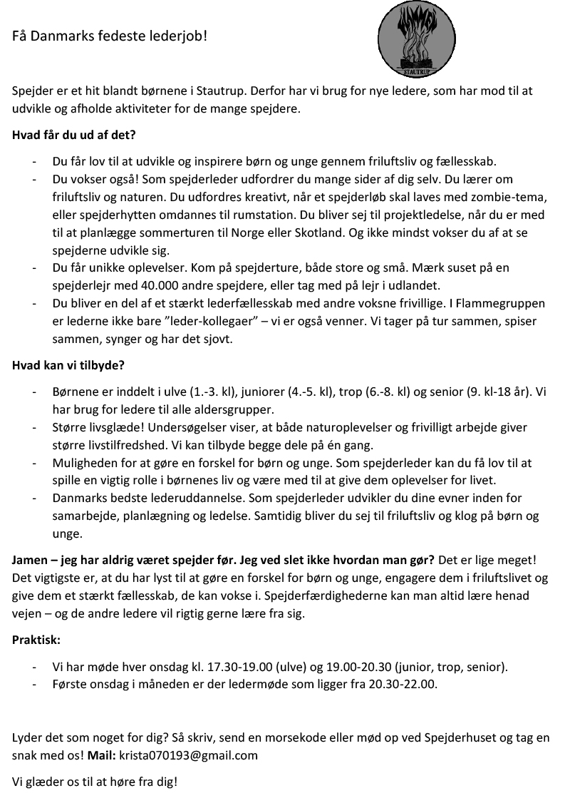 Flammen: Få Danmarks fedeste lederjob!