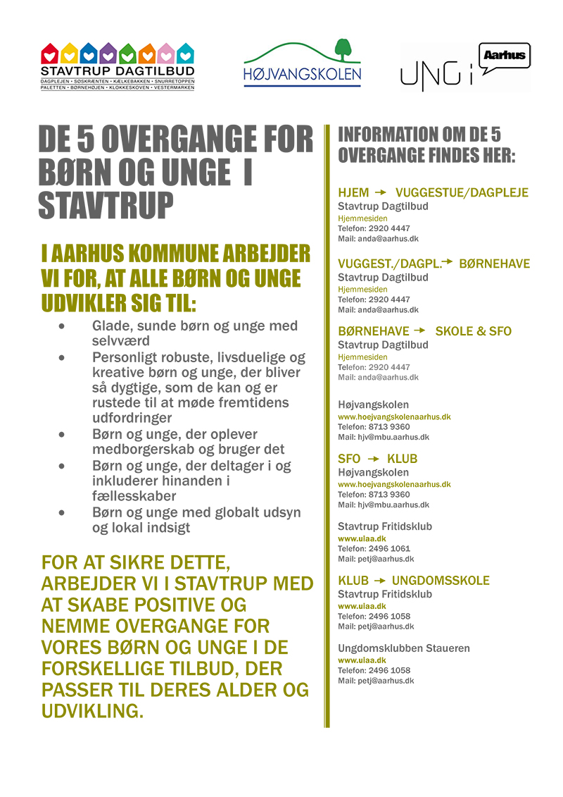 Stavtrup Dagtilbud: De 5 overgange for børn og unge i Stavtrup