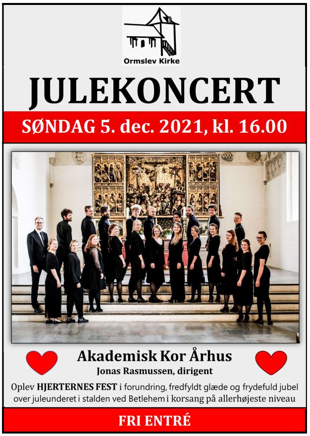 Ormslev Kirke: Julekoncert 5. december 2021