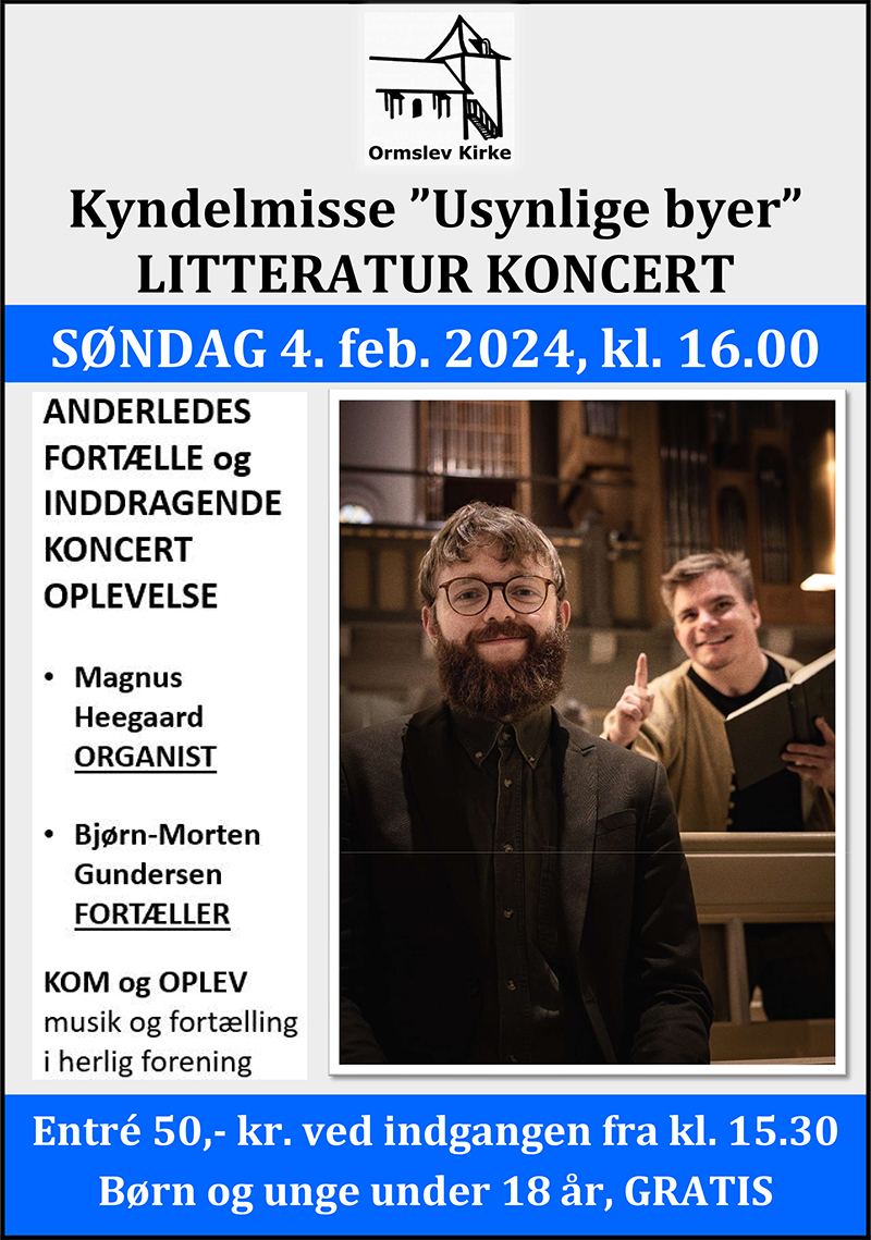 Kyndelmisse “Usynlige byer” – Litteratur-koncert 4. februar