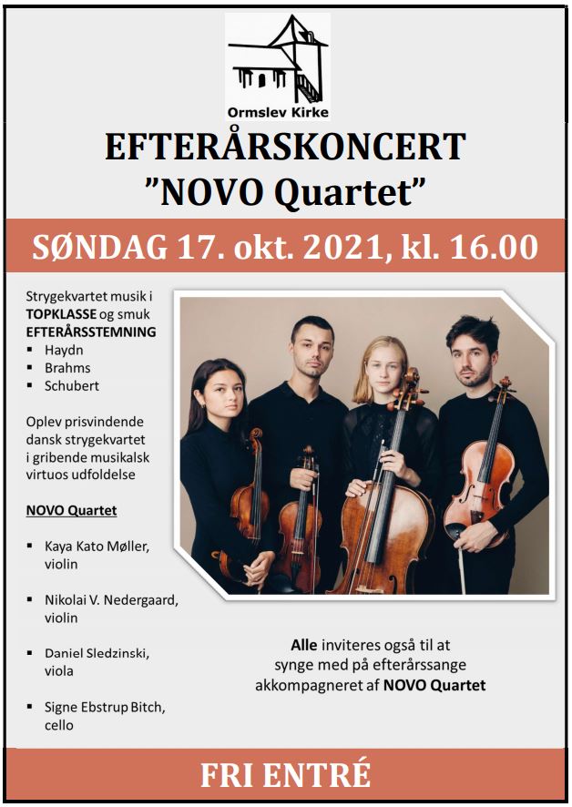 Ormslev Kirke: Efterårskoncert 17. oktober 2021