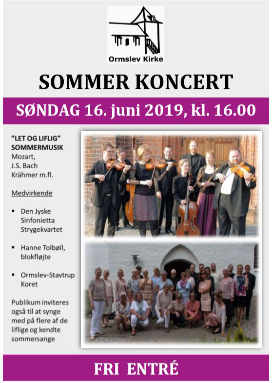 Ormslev Kirke: Sommerkoncert 16. juni