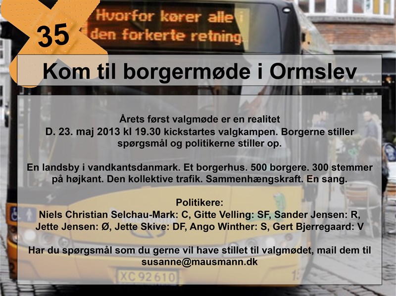Kom til borgermøde i Ormslev